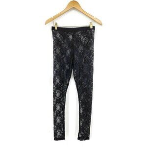 NWOT Costume Dept Lace Footless Tights Womens Medium Black
